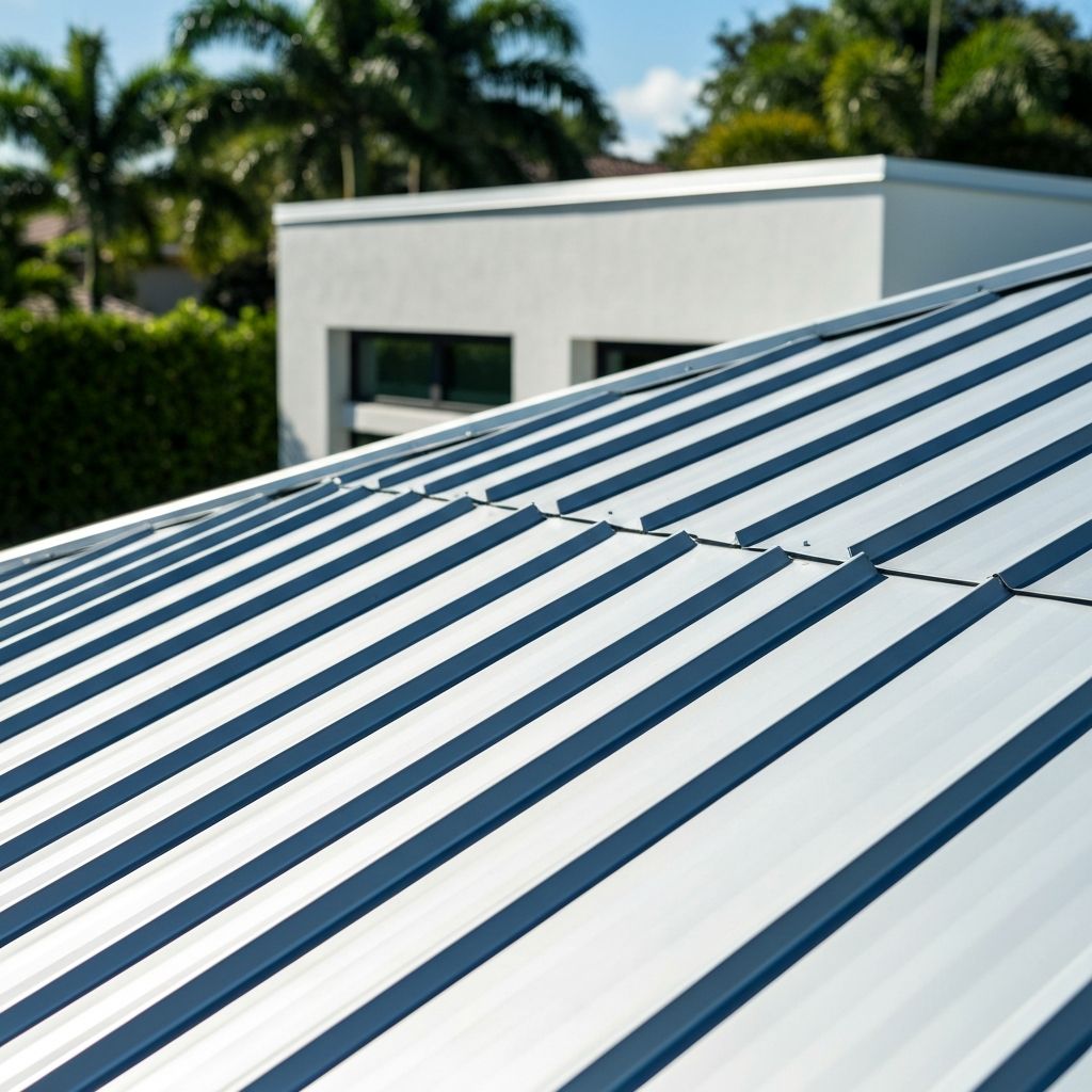 Galvalume Silver metal roof on South Florida home